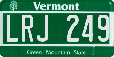 VT license plate LRJ249