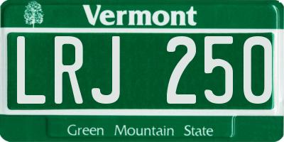 VT license plate LRJ250