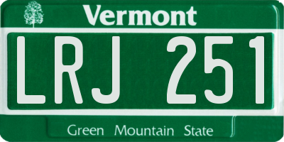 VT license plate LRJ251