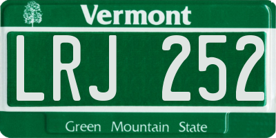 VT license plate LRJ252