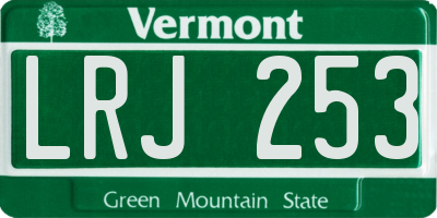 VT license plate LRJ253