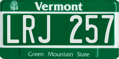 VT license plate LRJ257