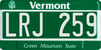 VT license plate LRJ259