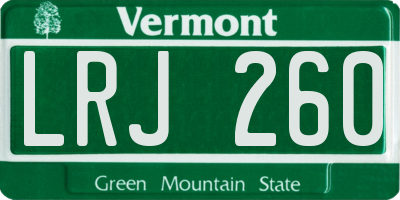 VT license plate LRJ260