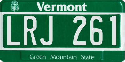 VT license plate LRJ261