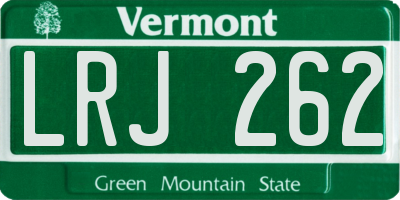 VT license plate LRJ262
