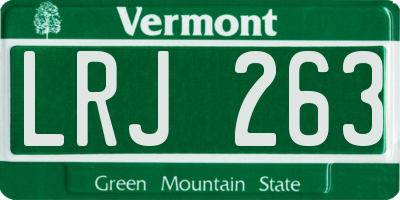 VT license plate LRJ263
