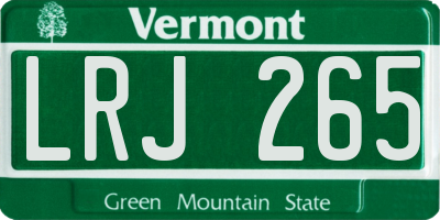 VT license plate LRJ265