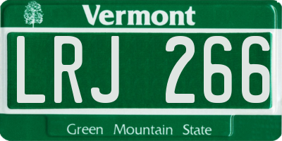 VT license plate LRJ266