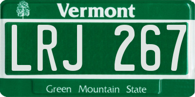 VT license plate LRJ267