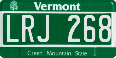 VT license plate LRJ268