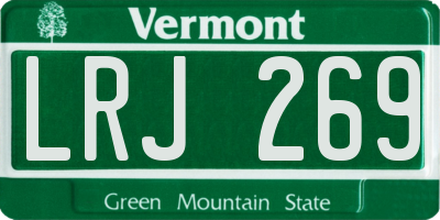 VT license plate LRJ269