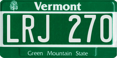 VT license plate LRJ270