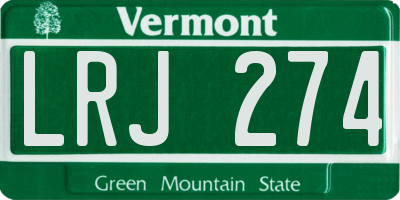 VT license plate LRJ274