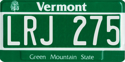VT license plate LRJ275