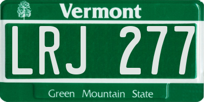 VT license plate LRJ277