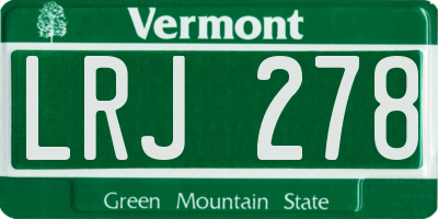 VT license plate LRJ278