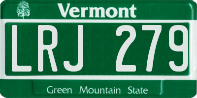 VT license plate LRJ279