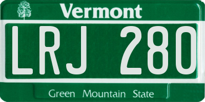 VT license plate LRJ280