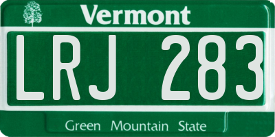 VT license plate LRJ283