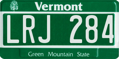 VT license plate LRJ284