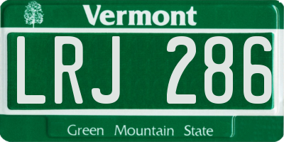 VT license plate LRJ286