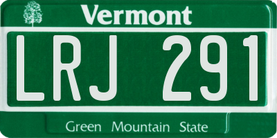 VT license plate LRJ291