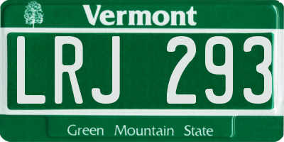 VT license plate LRJ293