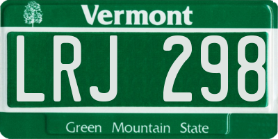VT license plate LRJ298