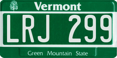 VT license plate LRJ299