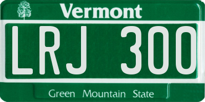 VT license plate LRJ300