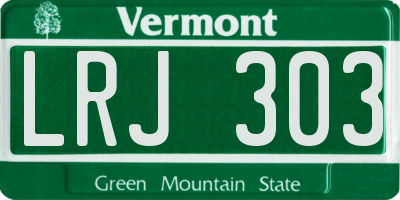 VT license plate LRJ303