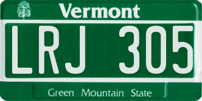 VT license plate LRJ305