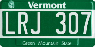 VT license plate LRJ307