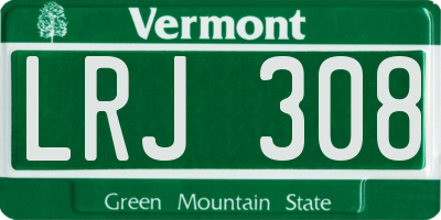 VT license plate LRJ308