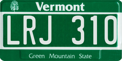 VT license plate LRJ310