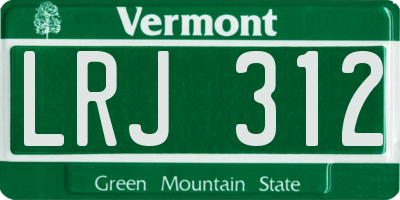 VT license plate LRJ312