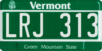 VT license plate LRJ313