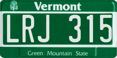 VT license plate LRJ315