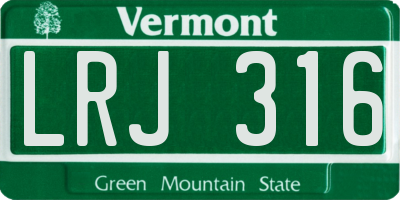 VT license plate LRJ316