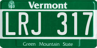 VT license plate LRJ317
