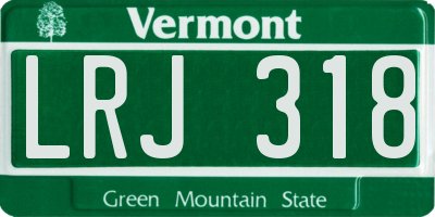 VT license plate LRJ318