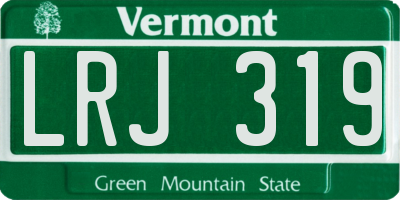 VT license plate LRJ319
