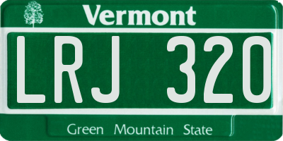 VT license plate LRJ320