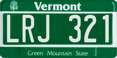 VT license plate LRJ321