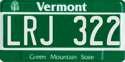 VT license plate LRJ322