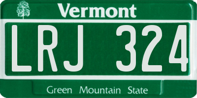 VT license plate LRJ324