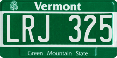 VT license plate LRJ325
