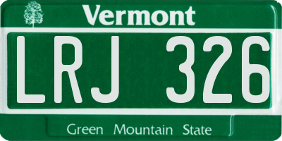 VT license plate LRJ326