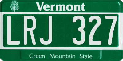 VT license plate LRJ327